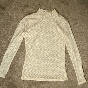 NWOT!! Soya Concept UK. Cream, Patterned sheer shirt. Sz S
